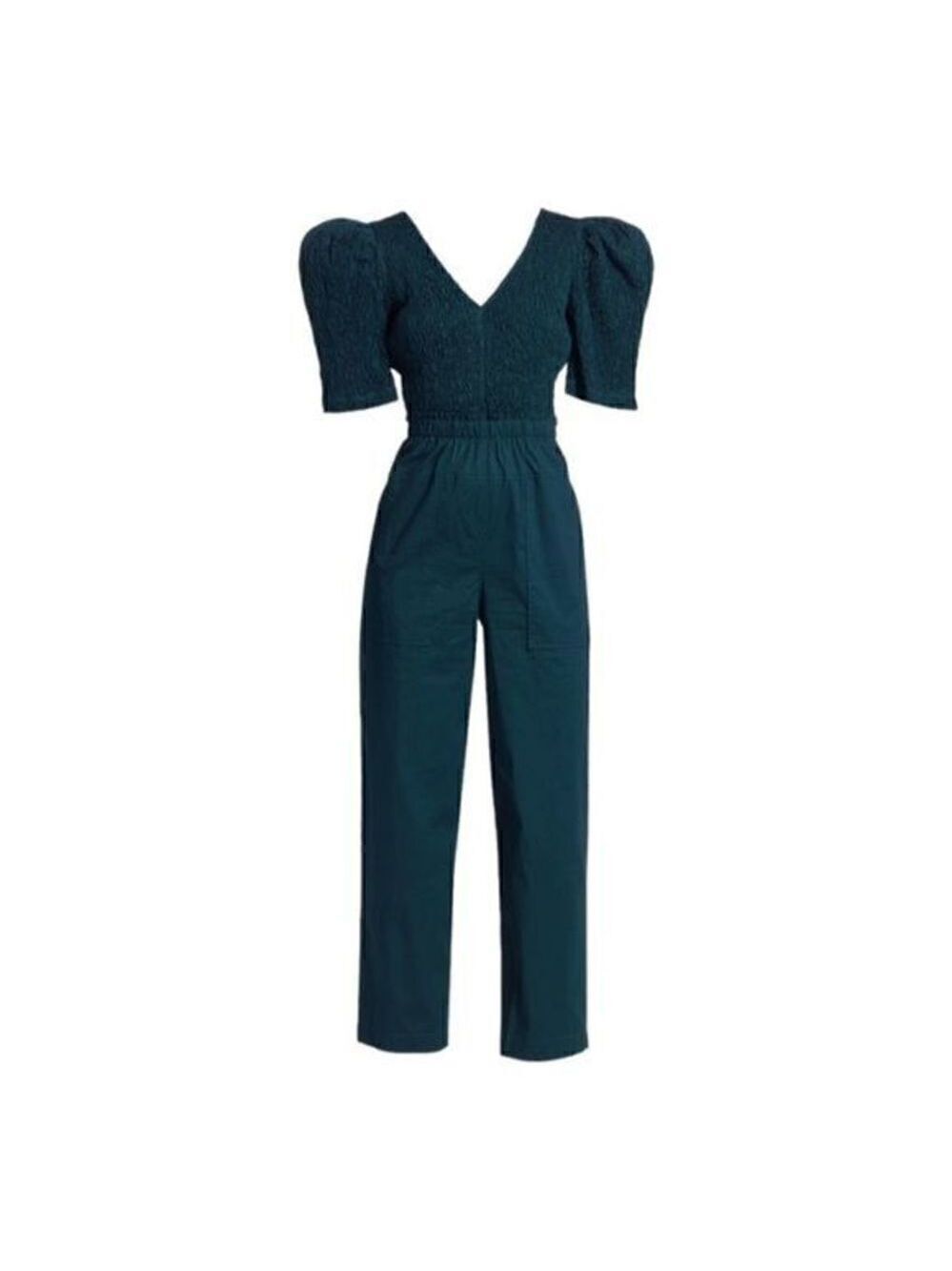 SEA GAIA Smocked Cotton Jumpsuit Size 8 NWT